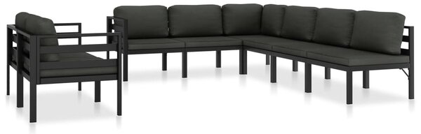Maison Exclusive – 8-dielna záhradná súprava s vankúšmi, hliník, antracitová