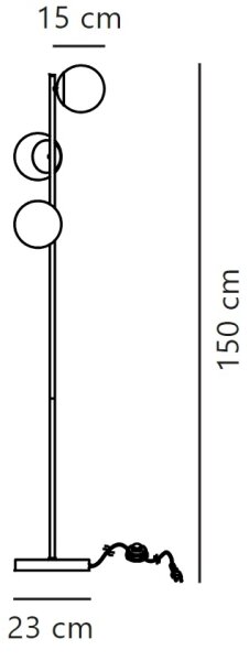 Nordlux - Stojacia lampa LILLY 3xE14/25W/230V čierna
