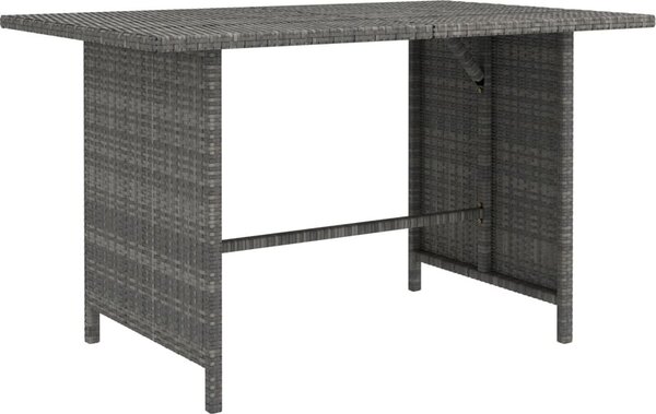 Maison Exclusive – Záhradný jedálenský stôl, sivý, 110 x 70 x 65 cm, poly ratan