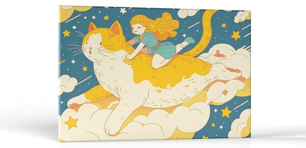 Kreslené Lietajúca mačka | Obrazy Vintessia Rozmery obdĺžnik: 20x30