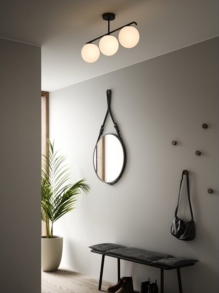 Nordlux - Luster na tyči GRANT 3xE14/25W/230V čierna