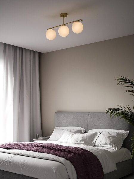 Nordlux - Luster na tyči GRANT 3xE14/25W/230V zlatá