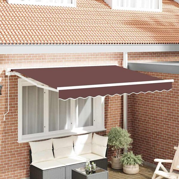 Maison Exclusive – rám markízy, hnedý, 350 x 200 cm, polyester sPolyuretánpovrchovou úpravou