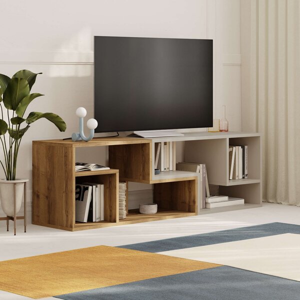 Televízny stolík Houseland Glis dub tmavý/pieskovec