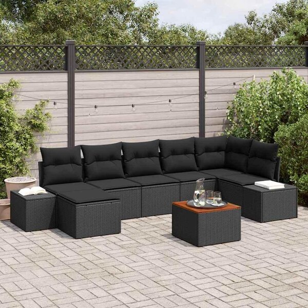 Maison Exclusive – záhradná sedacia súprava, 8-dielna, ierna