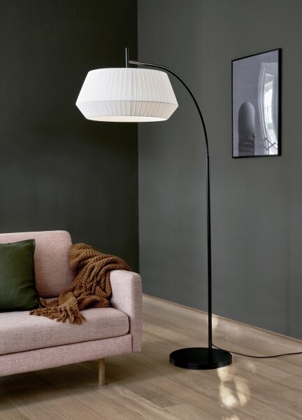 Nordlux - Stojacia lampa DICTE 1xE27/60W/230V čierna/biela