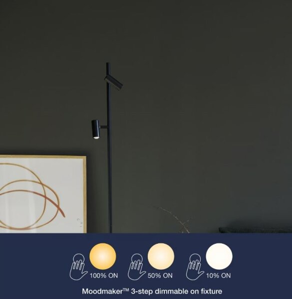 Nordlux - LED Stmievateľná stojacia lampa OMARI 2xLED/3,2W/230V čierna