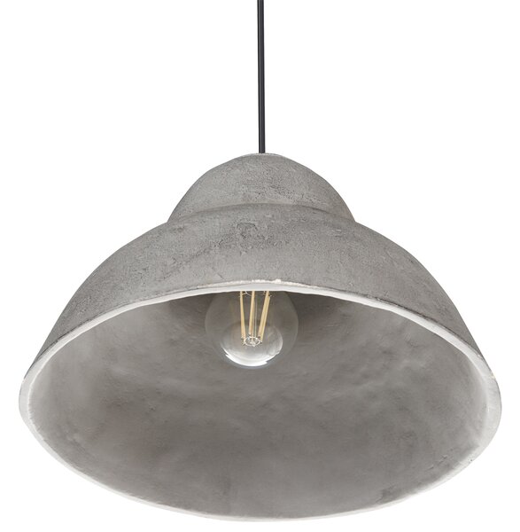 Závesná lampa sivá papier-mâché ručne vyrobené tienidlo moderný štýl obývačka jedáleň