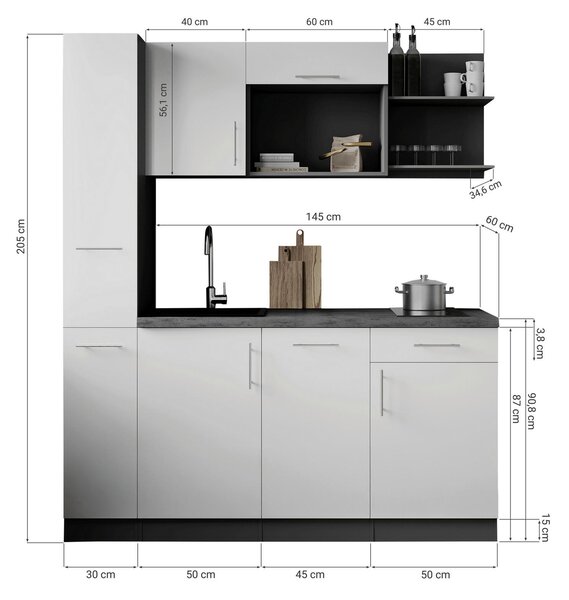 KUCHYNSKÝ BLOK 175 cm Respekta - Online Only kuchyne, Online Only