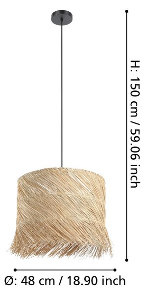 ZÁVESNÉ SVIETIDLO, 48/150 cm Eglo - Online Only bytové doplnky, Online Only