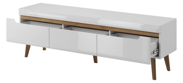 Piaski Televízny stolík Nordi 160 cm biely/dub Riviéra