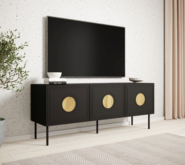 HALMAR Televízny stolík Palazzo 150 cm čierny/dub craft