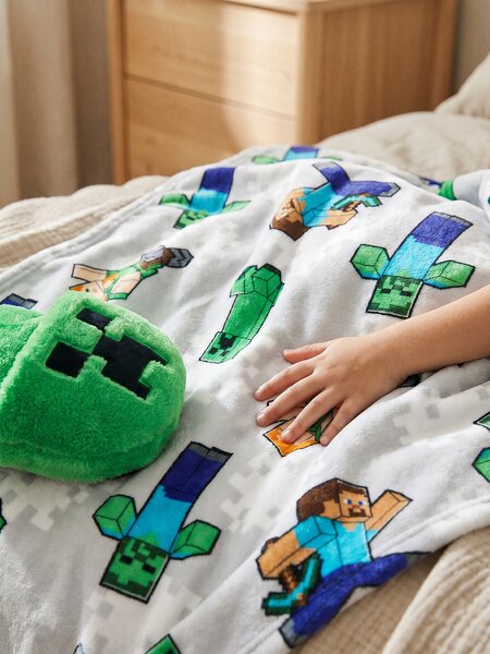 Sinsay - 2-balenie Minecraft deka s ohrievačom na nohy - zelená