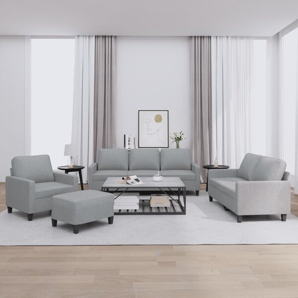 Maison Exclusive – 4-dielna sedacia súprava s vankúmi, svetlosivá látka