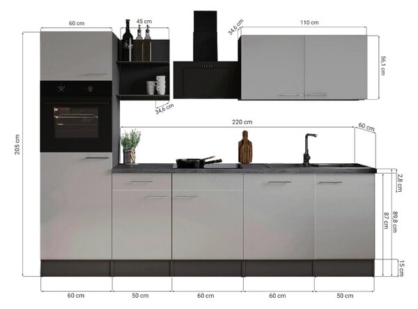 KUCHYNSKÝ BLOK 280 cm Respekta - Online Only kuchyne, Online Only