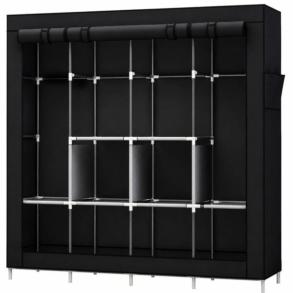 RealG RC-K-2601 Dvojitá skriňa na oblečenie 175 × 45 × 170 cm, čierna