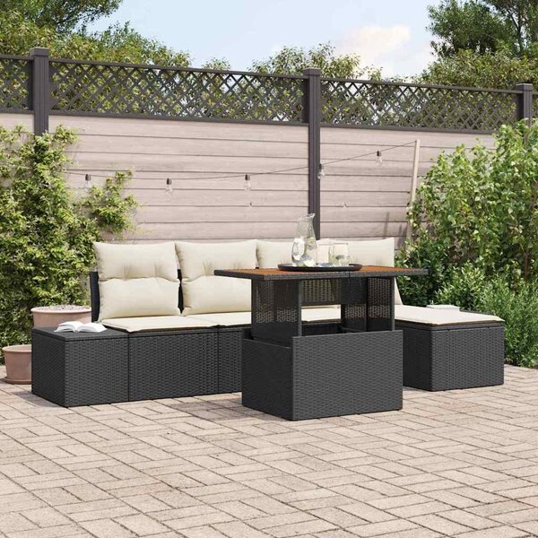 Maison Exclusive - Záhradný nábytok s úloným priestorom 6 ks ierny Poly Rattan