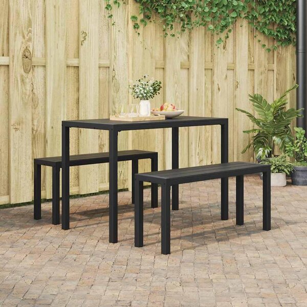 Maison Exclusive – záhradná jedálenská súprava, 3 kusy, antracitová farba, oceľ