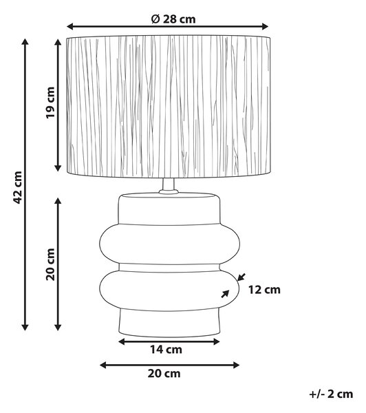 Stolná lampa biely keramický podstavec papierové tienidlo osvetlenie do interiéru minimalistický dizajn