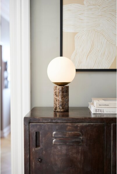 Nordlux - Stolná lampa LILLY 1xE14/25W/230V mramor/hnedá