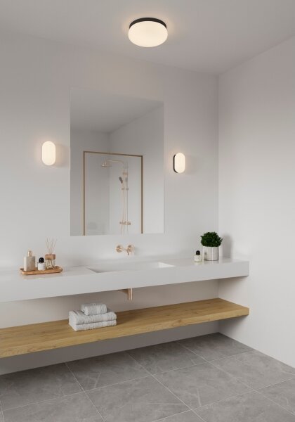 Nordlux - Kúpeľňové nástenné svietidlo FOAM 1xE27/55W/230V IP44 čierna