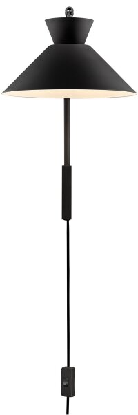 Nordlux - Nástenná lampa DIAL 1xE27/40W/230V čierna