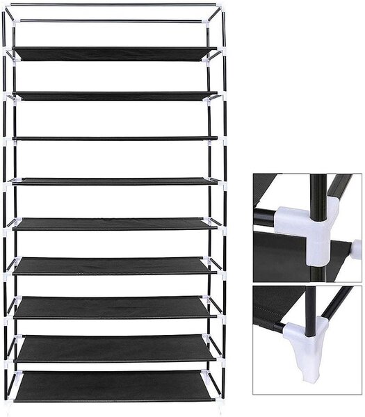SONGMICS Textilný botník Pompy 88 cm čierny