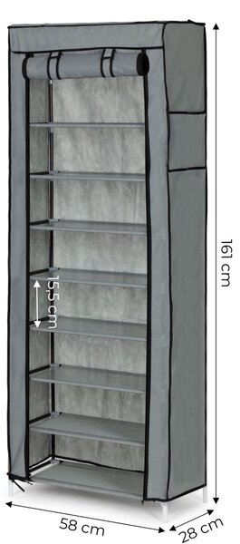 MODERNHOME Textilný botník GARDEROBE 58x28x161 cm sivý