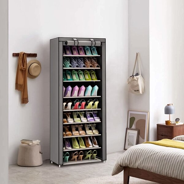 MODERNHOME Textilný botník GARDEROBE 58x28x161 cm sivý