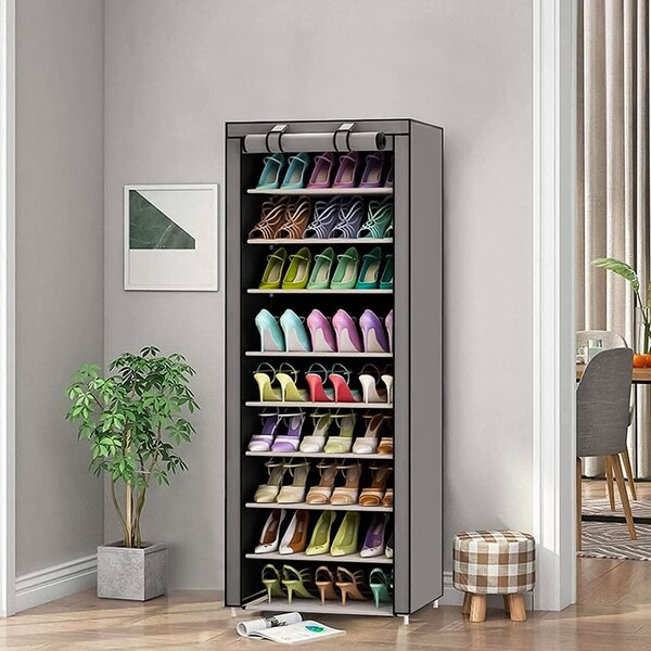 MODERNHOME Textilný botník GARDEROBE 58x28x161 cm sivý