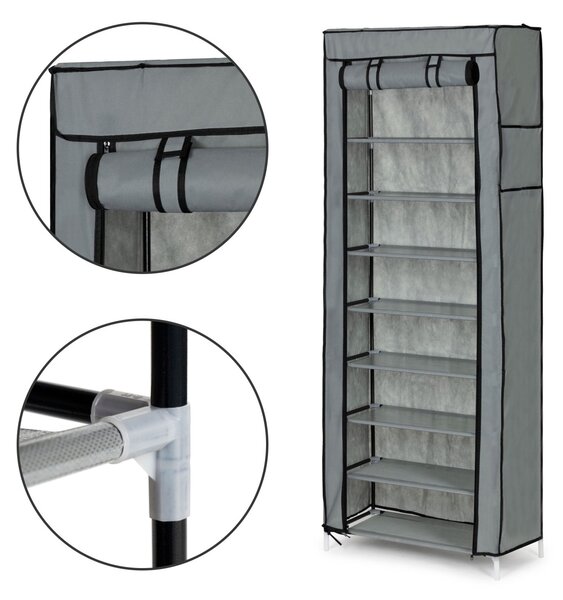 MODERNHOME Textilný botník GARDEROBE 58x28x161 cm sivý
