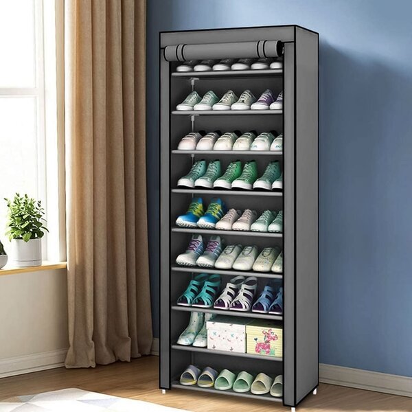MODERNHOME Textilný botník GARDEROBE 58x28x161 cm sivý