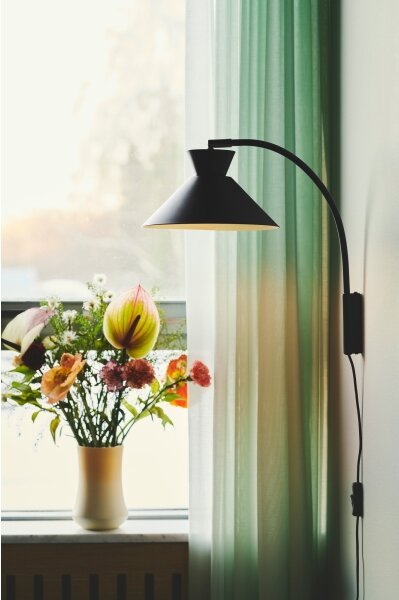 Nordlux - Nástenná lampa DIAL 1xE27/40W/230V čierna