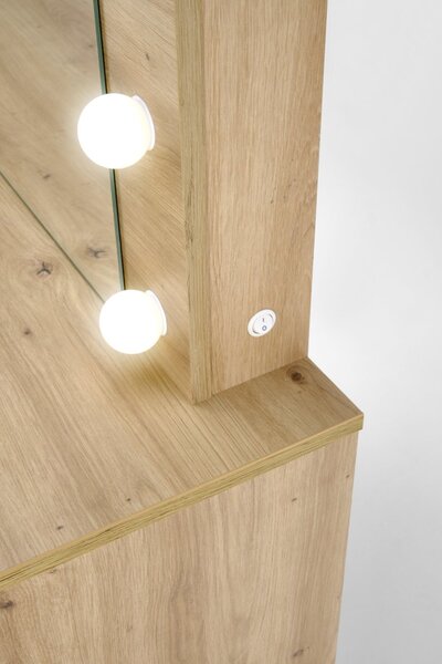 HALMAR Toaletní stolek HOLLYWOOD s LED osvětlením 94 cm dub artisan