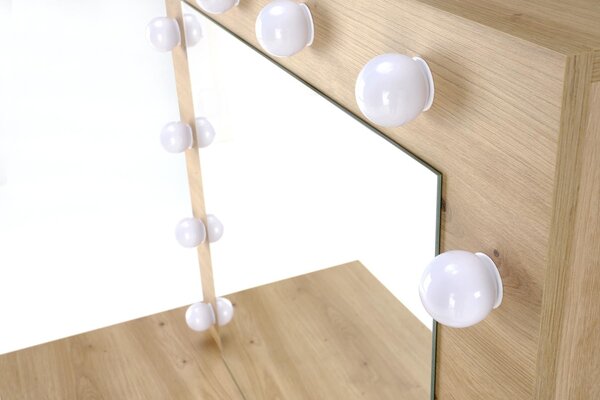 HALMAR Toaletní stolek HOLLYWOOD s LED osvětlením 94 cm dub artisan