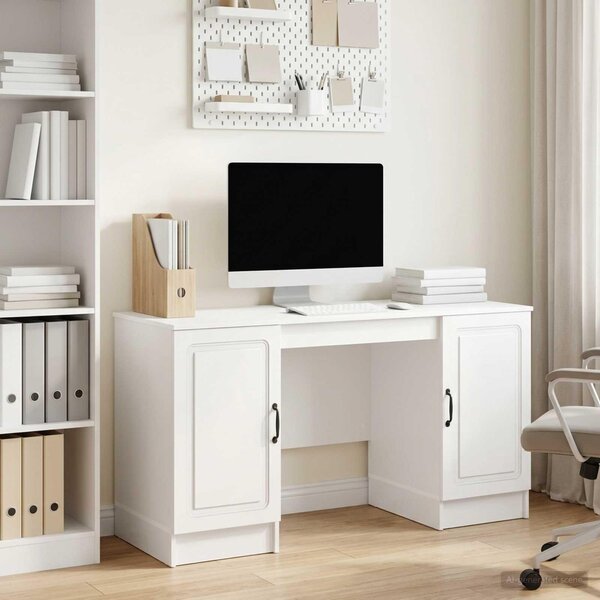 Maison Exclusive – Písací stôl, lesklá biela, 142,5 x 50 x 75 cm, drevotrieska