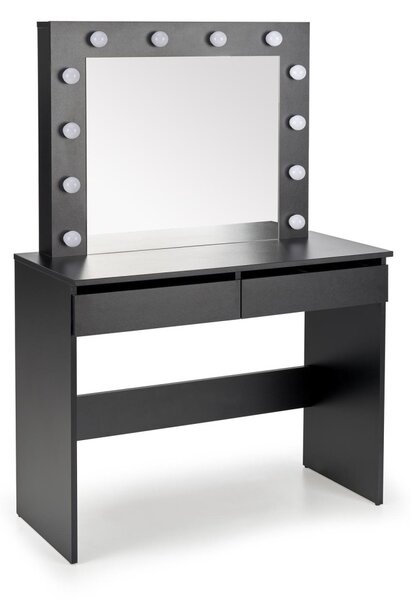 HALMAR Toaletný stolík HOLLYWOOD s LED osvetlením 94 cm čierny