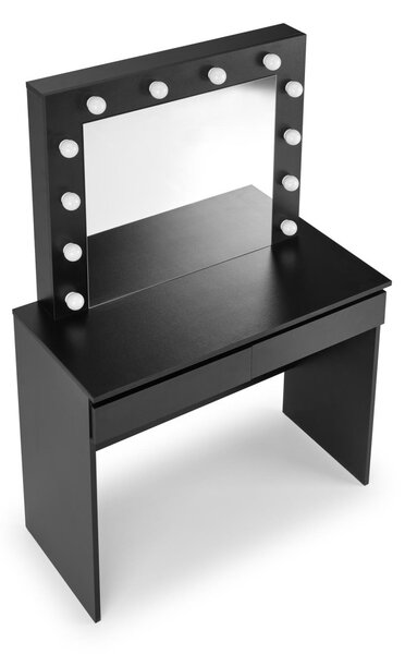 HALMAR Toaletný stolík HOLLYWOOD s LED osvetlením 94 cm čierny