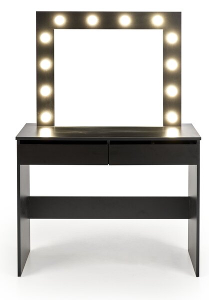 HALMAR Toaletný stolík HOLLYWOOD s LED osvetlením 94 cm čierny
