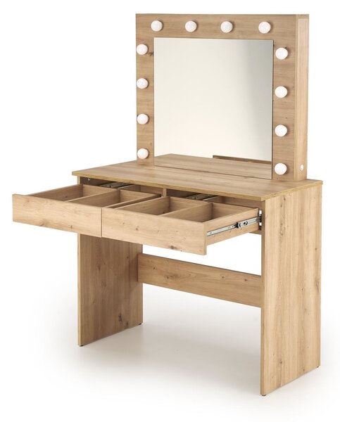 HALMAR Toaletní stolek HOLLYWOOD s LED osvětlením 94 cm dub artisan