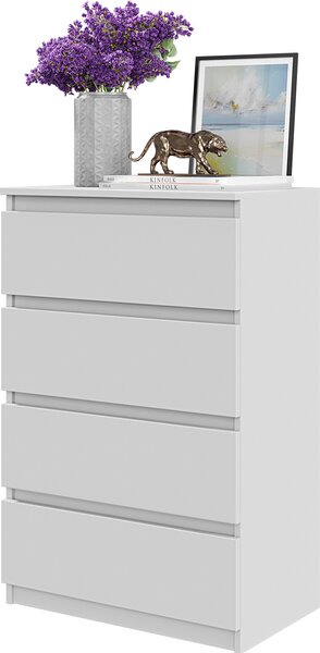 FURNICA - GABRIEL - Komoda so 4 zásuvkami - biela matná V92cm Š60cm H33cm