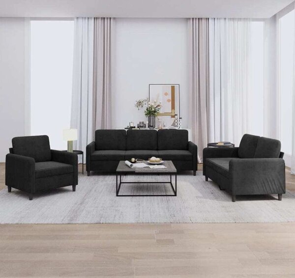Maison Exclusive – 3-dielna sedacia súprava z ierneho zamatu