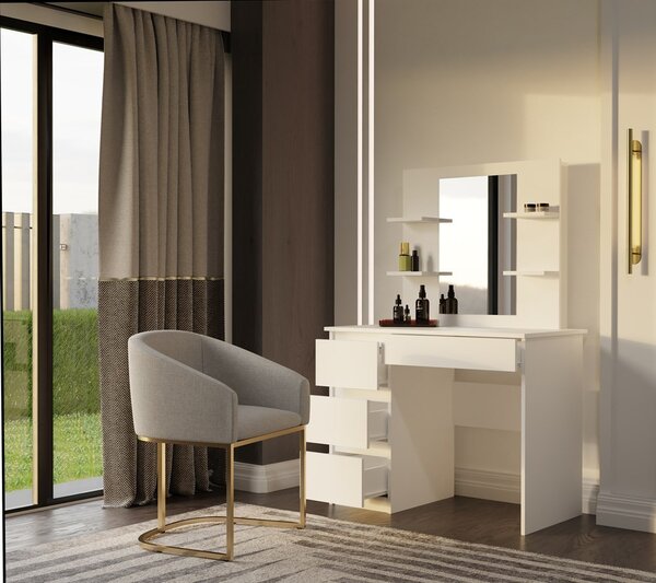 TP Living Toaletný stolík Marina Mijas 98,4 cm biely ľavý