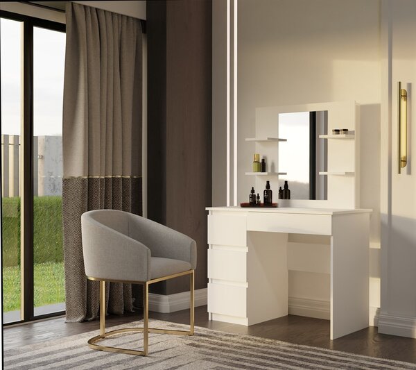 TP Living Toaletný stolík Marina Mijas 98,4 cm biely ľavý
