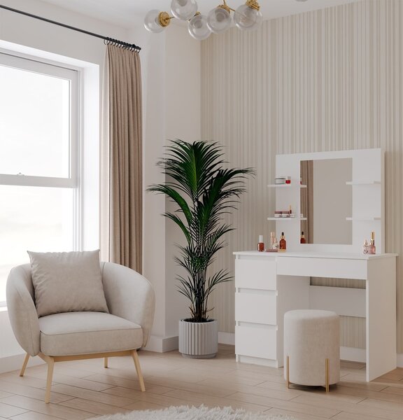 TP Living Toaletný stolík Marina Mijas 98,4 cm biely ľavý