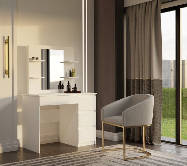 TP Living Toaletný stolík Marina Mijas 98,4 cm biely pravý