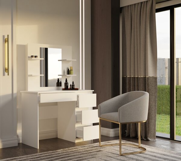 TP Living Toaletný stolík Marina Mijas 98,4 cm biely pravý
