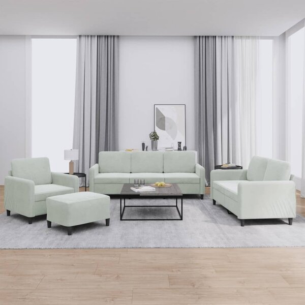 Maison Exclusive – 4-dielna sedacia súprava, svetlosivá, zamatová