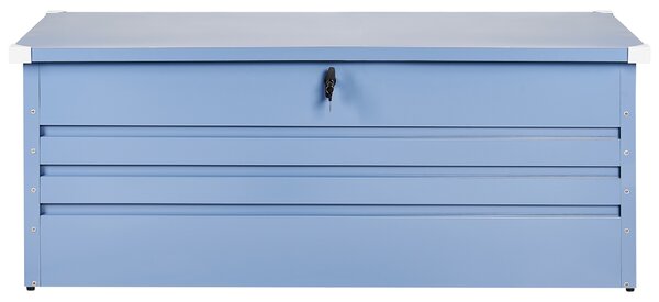 Vonkajší úložný box modrý objem 600 L galvanizovaná oceľ industriálny dizajn záhrada