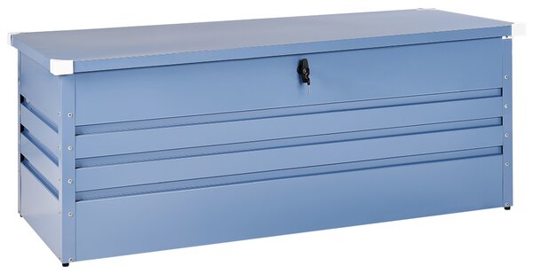 Vonkajší úložný box modrý objem 600 L galvanizovaná oceľ industriálny dizajn záhrada